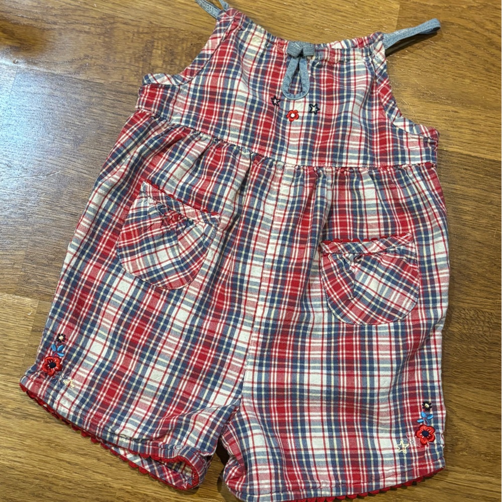 Vintage Y2K Faded Glory Plaid Romper – 2T
